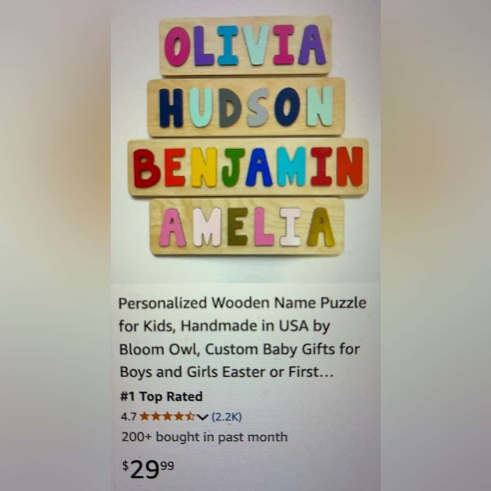 VIVIAN - Wooden Name Puzzle - Picture 9 of 9